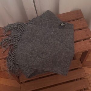 Alpaca Adiana Gray Fringe Alpaca Scarf from Peru
